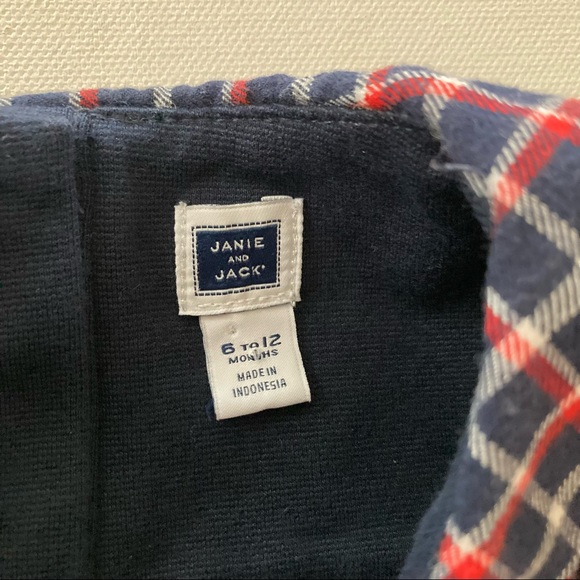 Janie And Jack Baby Girl 6-12 Months Blue Plaid Dress - Picture 3 of 4